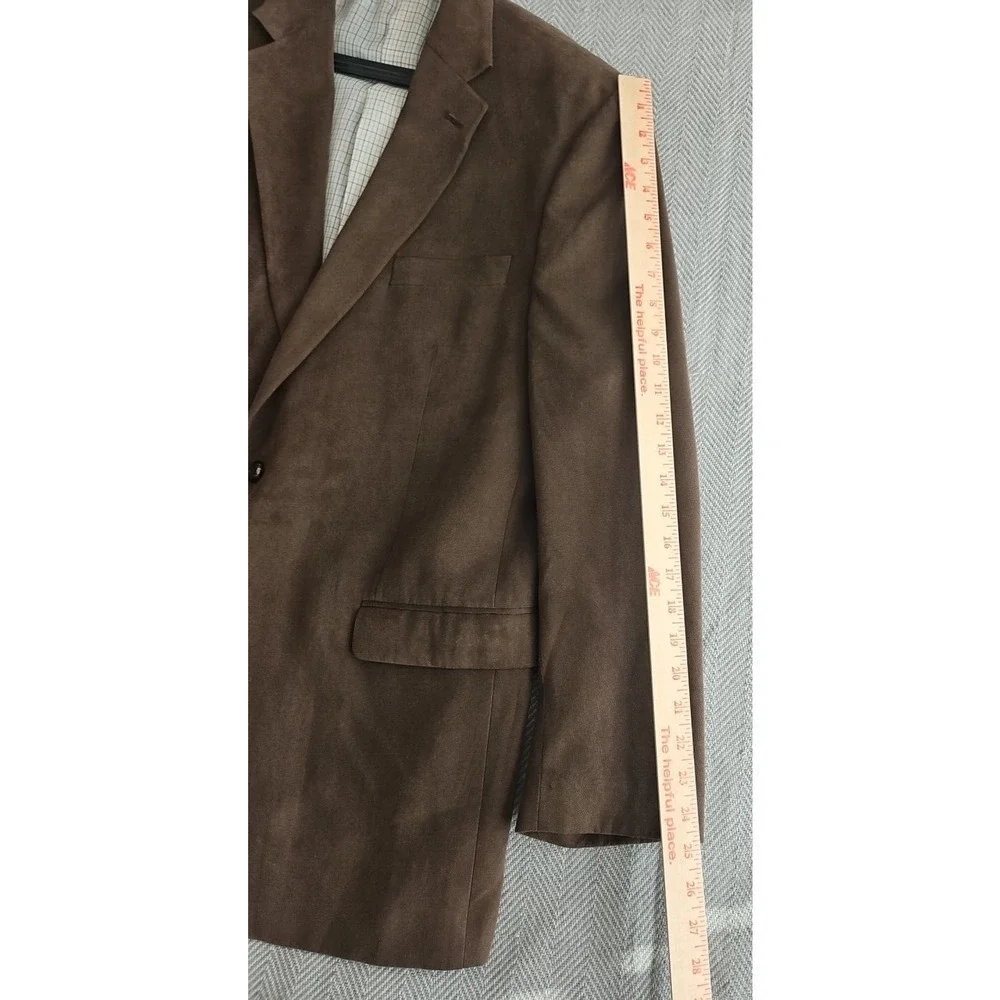 Ralph Lauren Green Label Suede Tan Sport Jacket Blazer 44R Fully Lined Grt Shape